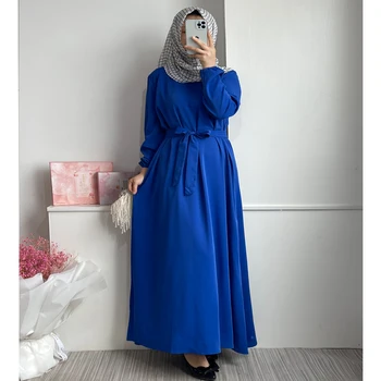 Saten Abaya Dubai Türkiye Kaftan Kadınlar islami maksi elbise Mütevazı Abayas İslam Giyim Arapça Elbise Afrika Elbiseler Kıyafeti Jalabiya