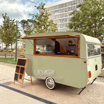 Yeni Tasarım Vintage gıda Kamyon Bira Bar Kahve dondurma otomatı Sepeti Mobil Bar Römork Düğün Satış Avrupa 4