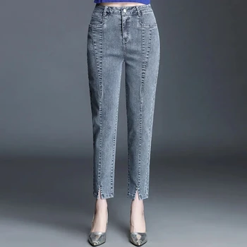 Kot Kadın Yeni Harajuku Yüksek Belli Rahat harem pantolon İlkbahar Yaz Moda Denim Pantalones De Mujer Streetwear Vaqueros
