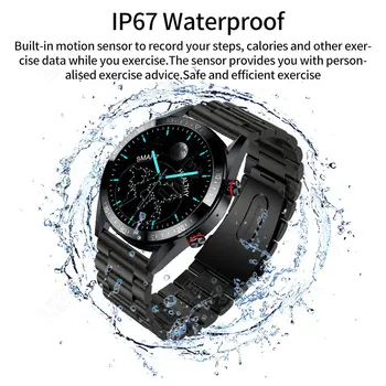 LIGE akılı erkek saati AMOLED 454 * 454 Ekran Bluetooth Çağrı İzle Müzik Depolama Oynatma Spor Akıllı Saat erkek Smartwatch 5
