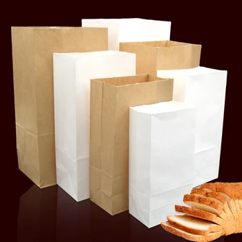 100 adet kraft kağıt torba hediye keseleri ambalaj bisküvi şeker çerez ekmek aperatifler pişirme paket servisi olan restoran çanta, Etiket conta etiket dahil
