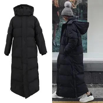 Kadın Uzun kışlık ceketler Parkas Kadın Moda Ceket Astar Kapşonlu Parkas Bayanlar Sıcak Kar Giyim dolgulu giysiler Giyim G350