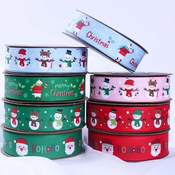 Noel Grogren Kurdele Karikatür Süslemeleri Ev Ağacı Hediye Paketleme Süsler Kardan Adam Noel Baba Baskılı Bantlar Supplies1