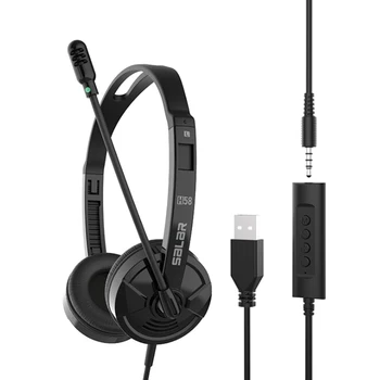 Yeni 3.5 mm Kablolu Stereo Kulaklık Gürültü Önleyici mikrofonlu kulaklık oyun kulaklığı Bilgisayar Dizüstü Masaüstü İçin Mic 0