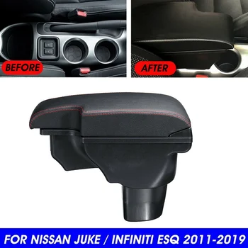 Nissan Juke için Infiniti ESQ 2011-2019 Merkezi Kol Dayama Konsolları saklama kutusu Korkuluk Çift Katmanlı Depolama W / 3 USB Bağlantı Noktası 1