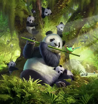 JMINE Dıv 5D Panda Ağacı Orman Tam Elmas Boyama çapraz dikiş kitleri sanat Yüksek Kaliteli Hayvan 3D boya elmas