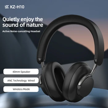 KZ-H10 Kablosuz Kulaklık Aktif Gürültü İptal Oyun Kulaklık Handsfree Mic ile Bluetooth uyumlu Telefon PC için Spor