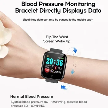 D20 Pro akıllı saat Y68 Bluetooth Spor İzci spor saat nabız monitörü Kan Basıncı akıllı bilezik Android IOS için 1