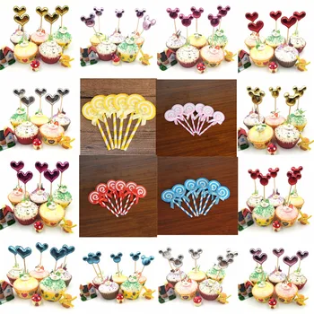 5 Adet Güzel Cupcake Toppers Kek Parti Malzemeleri Doğum Günü Düğün Dekorasyon Bebek Duş Favor Parti Dekorasyon Rastgele Topper