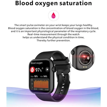 Bluetooth Çağrı akıllı saat Erkekler Kadınlar Müzik Çalma Ses Asistanı Sıcaklık Kalp Hızı Monitörü Smartwatch Spor SpO2 BP Uyku 4