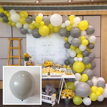 NASTASIA Gri lateks balon takım kombinasyonu 10 inç parti doğum günü düğün balonlar dekorasyon 0