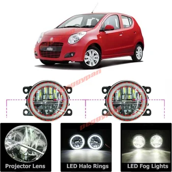 Yeni LED sis ışık kiti melek göz halkaları HD cam Lens DRL gündüz koşu lambası Suzuki Alto V GF hayon 2009-2015