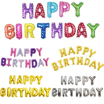 13 PCS Gül Altın Gümüş Pembe Siyah Mutlu Doğum Günü Balonlar Parti Iyilik Mutlu Doğum Günü Balonlar Set Mutlu Doğum Günü Mektuplar Banner