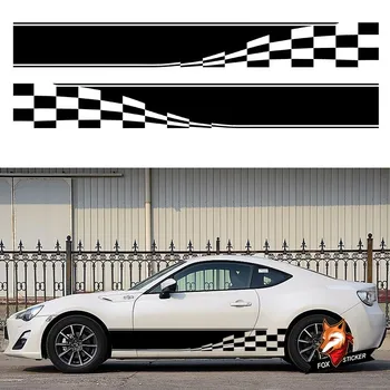Damalı Bayrak Otomatik Grafik Çıkartması Vinil Araba Kamyon Mini Vücut Yarış Şerit Sticker Spor Tasarım Araba Klasik Vücut Sticker
