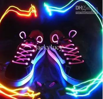Sıcak satış!!LED Yanıp Sönen Ayakkabı Dantel Fiber Optik Ayakkabı Bağı Aydınlık Ayakkabı Bağcıkları Light Up Ayakkabı dantel 10 adet (5 çift) ücretsiz kargo