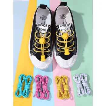 Elastik danteller çocuk ayakkabı bağcıkları hiçbir kravat çocuklar yansıtıcı elastik ayakabı hızlı tembel kauçuk bağcıklar sneakers için 21 renkler 100cm