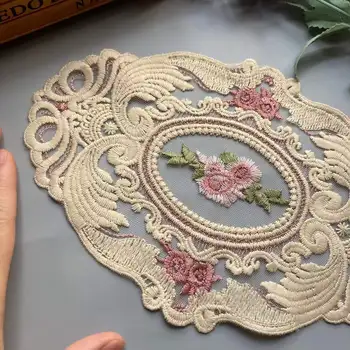 2 adet Çiçek Haki Işlemeli Dantel Şerit Örgü Aplike Düzeltir Kapakları Perde Ev Tekstili Dikiş Şerit Şerit Kumaş Yeni