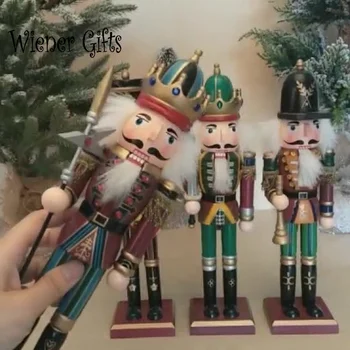 30cm Fındıkkıran Kukla Asker Dekorasyon Yaratıcı Vintage Hediye Noel Ahşap El Sanatları Ev Süsleme Parti Dekor