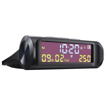 Dijital Saat AN01 Siyah Tarih Sıcaklık Göstergesi İle Araba Dijital Saat lcd ekran TPMS Görünüm 1 adet Aksesuarları 3