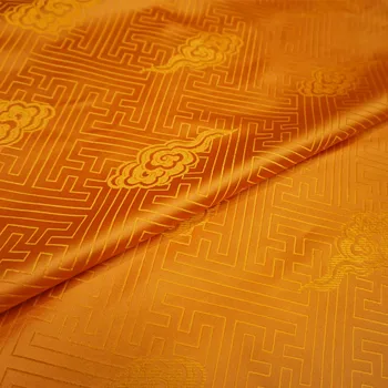 Turuncu rüzgar tarzı jakarlı goblen saten 3D jakarlı brokar kumaş elbise minder örtüsü perde patchwork DIY