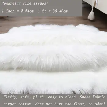 Yuvarlak halı / halı kabarık yumuşak halı oturma odası için modern uzun kazık akrilik girly yatak odası halısı beyaz pembe halı yer matı 2