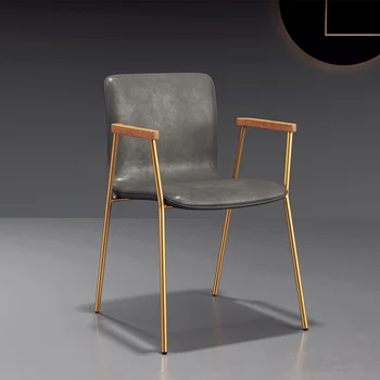 Tasarımcı Deri Yemek Sandalyesi Cafe Bireysel Koltuk Makyaj Bilgisayar Yemek Sandalyesi Kuaför Salonu Silla Ev Eşyaları YY50DC 0