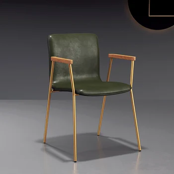 Tasarımcı Deri Yemek Sandalyesi Cafe Bireysel Koltuk Makyaj Bilgisayar Yemek Sandalyesi Kuaför Salonu Silla Ev Eşyaları YY50DC 2
