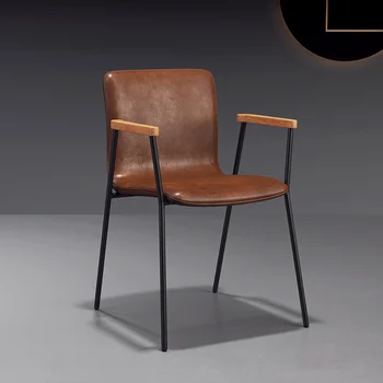 Tasarımcı Deri Yemek Sandalyesi Cafe Bireysel Koltuk Makyaj Bilgisayar Yemek Sandalyesi Kuaför Salonu Silla Ev Eşyaları YY50DC 4
