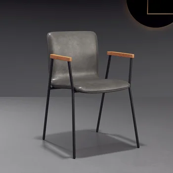 Tasarımcı Deri Yemek Sandalyesi Cafe Bireysel Koltuk Makyaj Bilgisayar Yemek Sandalyesi Kuaför Salonu Silla Ev Eşyaları YY50DC 5
