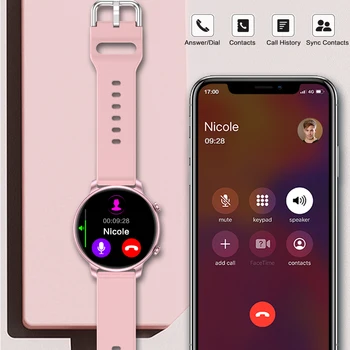 2022 Yeni 1.32 İnç HD Tam Daire Renkli Ekran Kadın bluetooth Çağrı akıllı saat Kalp Hızı Spor Su Geçirmez Müzik Erkekler Smartwatch 3