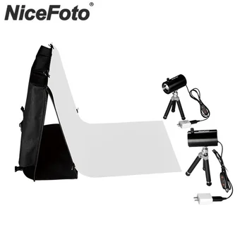 NiceFoto LD-40×40cm Taşınabilir Çadır Kiti 120° cob lambası Kutusu Ayarlanabilir Açı Arka Plan Plaka Makro Natürmort Fotoğraf