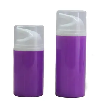 80ML mor plastik havasız losyon şişesi beyaz veya siyah havasız pompa şeffaf kapaklı krem / serum / losyon / fondöten