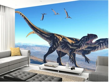 Custom papel DE parede infantil. Allosaurus Dağ duvar çocuk odası oturma odası TV duvar su geçirmez duvar kağıdı 1