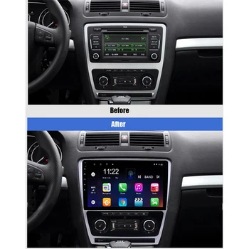 5 Adet / takım Araba Stereo Radyo 10.1 İNÇ Fasya Çerçeve Adaptörü 2dın DVD Oynatıcı Paneli Dash Çerçeve Skoda Octavia 2004-2014 için 5