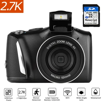 Yeni Anti-Shake Wifi dijital kamera 3.0 inç LCD Ekran 4x Zoom Kamera 48MP HD 1080P Yüz Algılama SLR Kamera İle 32GB Kart