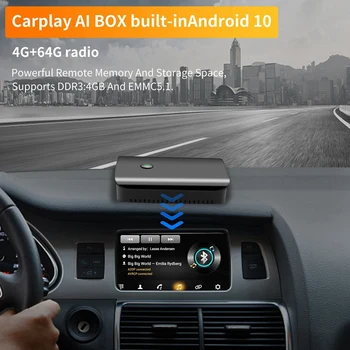 4 + 64GB Android Kablolu Kablosuz Android Otomatik Carplay AI Kutusu Araba Multimedya Oynatma Desteği 4G Sım Carplay 4