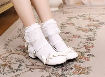Tatlı lolita ayakkabı çapraz sapanlar düşük topuk 1-3cm kawaii kız cosplay ayakkabı rahat kadın ayakkabı loli cosplay tek ayakkabı 0
