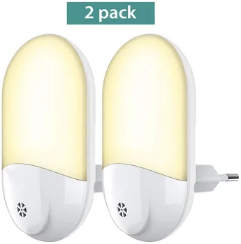 Küçük gece lambası akıllı ev yaratıcı basit yatak odası koridor akıllı fiş ışık kontrolü 110-240V sensör gece lambası 0.7 W 2 PAKET