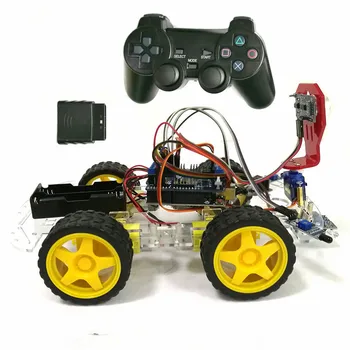Kontrol İzleme Engellerden Kaçınma 4WD Arduino Robot Araba Şasi Kiti Kurulu + Motor Sürücü Kalkanı Kurulu Dıy Tekerlekli 1