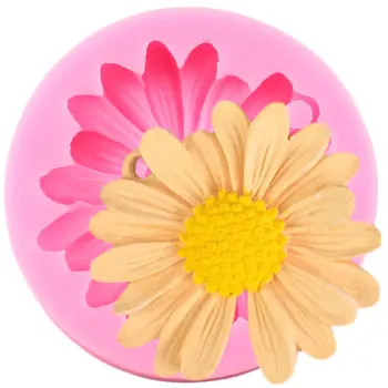 Papatya Papatya Çiçeği Silikon Kalıpları Araba Aromaterapi Epoksi El Yapımı Sabun Mum Kalıp Çikolata Fondan Kek Dekorasyon Araçları 4