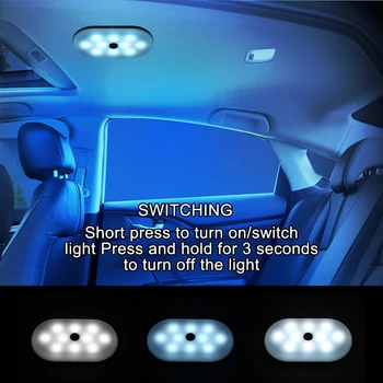 Kare dokunmatik ışık 1 Adet LED Araba İç Okuma lambası Araba Arka Koltukta tavan tavan ışığı Kitleri Manyetik LED Gece 2