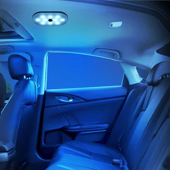Kare dokunmatik ışık 1 Adet LED Araba İç Okuma lambası Araba Arka Koltukta tavan tavan ışığı Kitleri Manyetik LED Gece 3