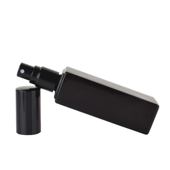 100 adet 20ml Siyah Parfüm Cam Sprey Şişesi Doldurulabilir Boş Örnek Şişeleri İnce Cam Test Şişeleri 1