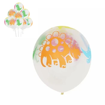 10 ADET Güzel Şeffaf Dinozor Balonlar Çocuklar Doğum Günü Dino Lateks Temizle Parti Baskı Balon Dekor 0