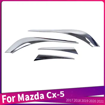 Mazda Cx için-5 2017 2018 2019 2020 2021 ABS Krom Araba Arka Tampon Sis Lambası Sis Lambası Dekoratif Kapak Tims Çerçeve
