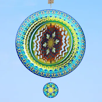 3D Metal Rüzgar Spinner Döner Asılı bahçe dekoru Mandala Windchime Dönen El Sanatları Süsler Balkon Veranda Dekorasyon 1