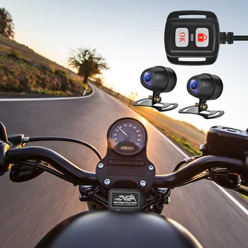 Evrensel Motosiklet Kamera 1080P HD Ön Dikiz Sürüş Kaydedici Çift Dash kamera Kaydedici Kaydedici Kutusu Motosiklet Aksesuarları 2