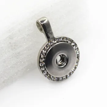 6 adet Rhinestone Yapış Kolye kolye Kristal Yuvarlak Kilit yapış kolye charms Dıy snaps takı kolye için 18mm Yapış Düğmeler 1