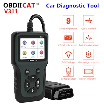 OBDIICAT V311 OBD2 II Tarayıcı El Renkli lcd ekran Pratik Çok fonksiyonlu Dayanıklı Taşınabilir Otomatik Araç Teşhis Aracı 0