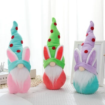 4 ADET Paskalya Gnome Peluş Bebek Paskalya Meçhul Bahar Cüceler Peluş oyuncak tavşanlar Paskalya Süslemeleri Gnome Dekor Bahçe 4